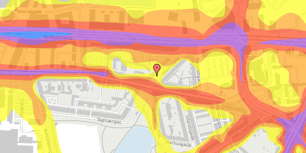 Trafikstøjkort på Stormgade 1, 2. tv, 9000 Aalborg