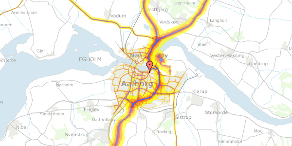 Trafikstøjkort på Stormgade 4, st. tv, 9000 Aalborg