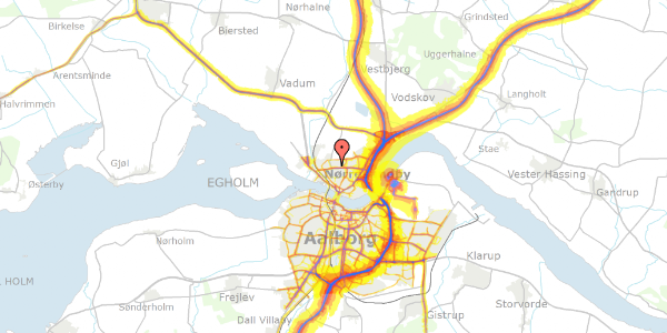 Trafikstøjkort på Strubjerg 10, st. th, 9400 Nørresundby