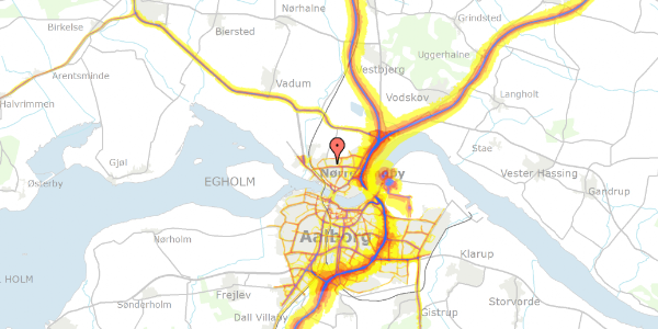 Trafikstøjkort på Strubjerg 16, 3. th, 9400 Nørresundby