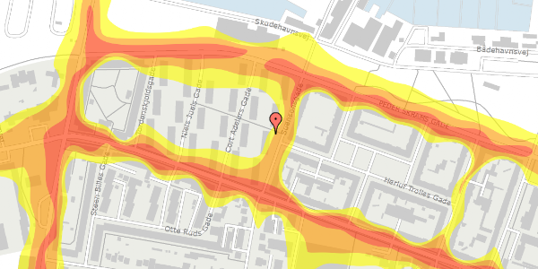 Trafikstøjkort på Suensonsgade 11, 2. th, 9000 Aalborg