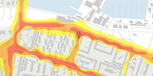 Trafikstøjkort på Suensonsgade 19, 2. tv, 9000 Aalborg