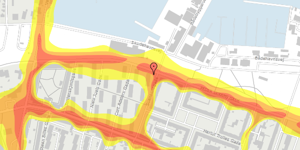 Trafikstøjkort på Suensonsgade 23, 2. tv, 9000 Aalborg