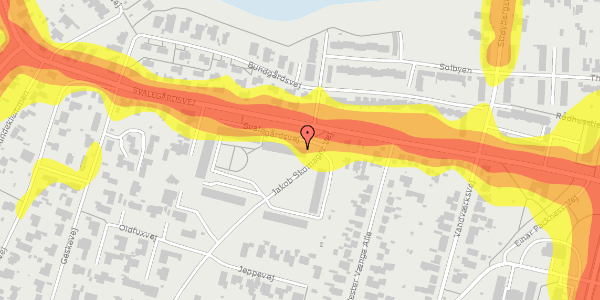 Trafikstøjkort på Svalegårdsvej 25, 1. th, 9000 Aalborg