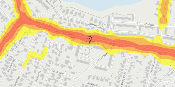 Trafikstøjkort på Svalegårdsvej 33, 1. th, 9000 Aalborg