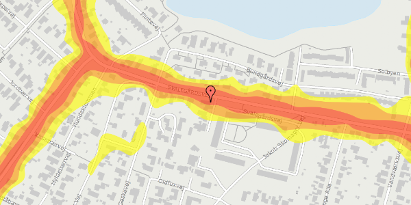 Trafikstøjkort på Svalegårdsvej 47, 9000 Aalborg