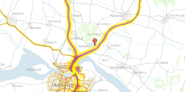 Trafikstøjkort på Syrenvej 7, 9310 Vodskov