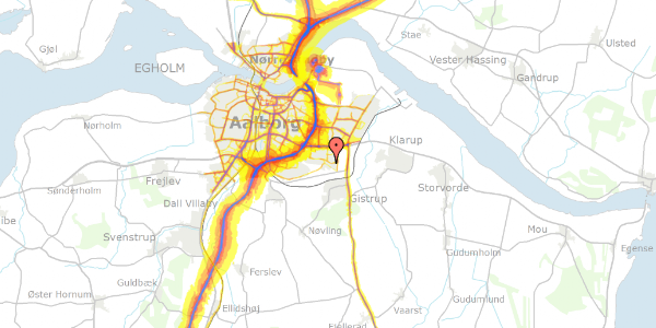 Trafikstøjkort på Sønder Tranders Bygade 39, 9260 Gistrup