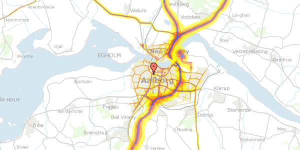 Trafikstøjkort på Søndre Skovvej 5, 3. 307, 9000 Aalborg