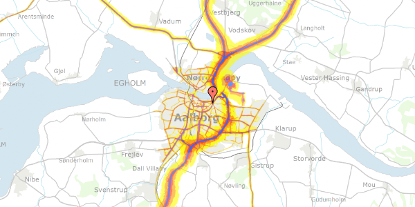 Trafikstøjkort på Teglvænget 13, 1. th, 9000 Aalborg