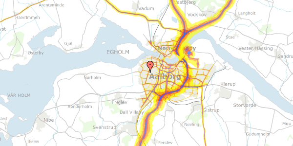 Trafikstøjkort på Thorsens Alle 16, 9000 Aalborg