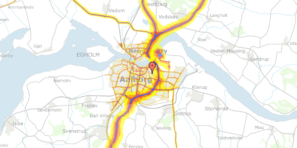 Trafikstøjkort på Thorsgade 8, 9000 Aalborg