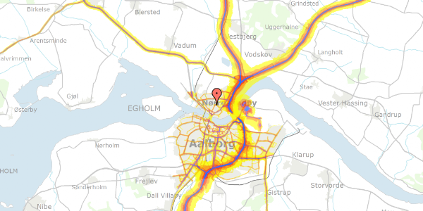 Trafikstøjkort på Thuresensvej 28, 9400 Nørresundby