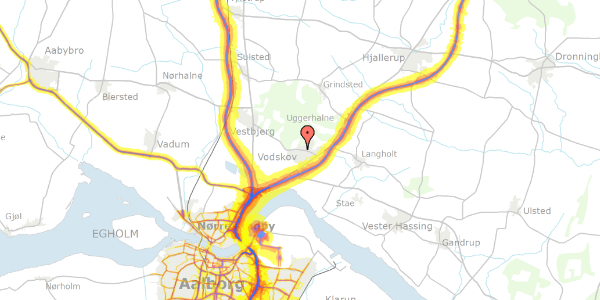 Trafikstøjkort på Tidselbakken 46, 9310 Vodskov