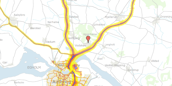 Trafikstøjkort på Tingvej 133, 9310 Vodskov