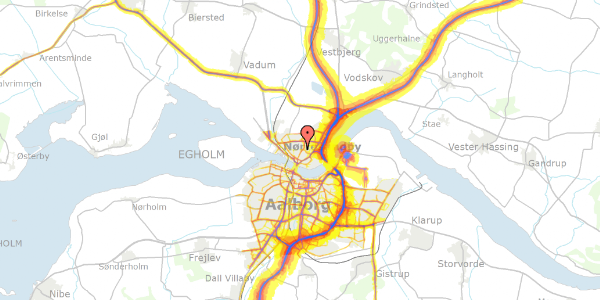 Trafikstøjkort på Toftevej 35, 9400 Nørresundby