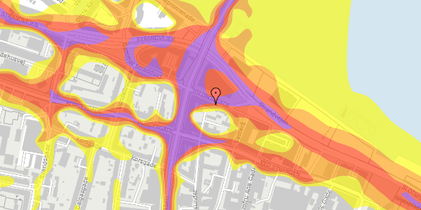 Trafikstøjkort på Toldbodgade 27, kl. , 9000 Aalborg