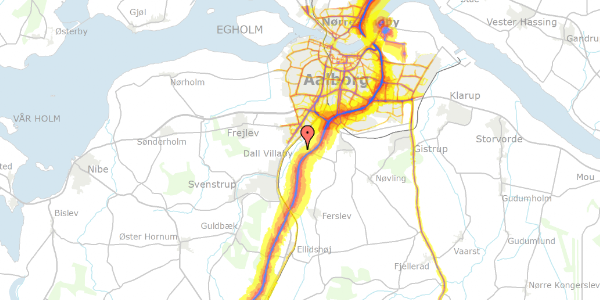 Trafikstøjkort på Tommelisevej 25, 9230 Svenstrup J