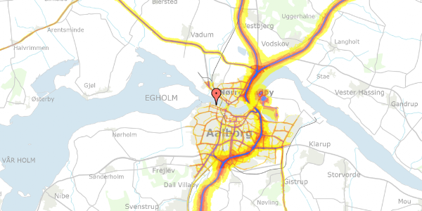 Trafikstøjkort på Tordenskjoldsgade 11, 3. th, 9000 Aalborg