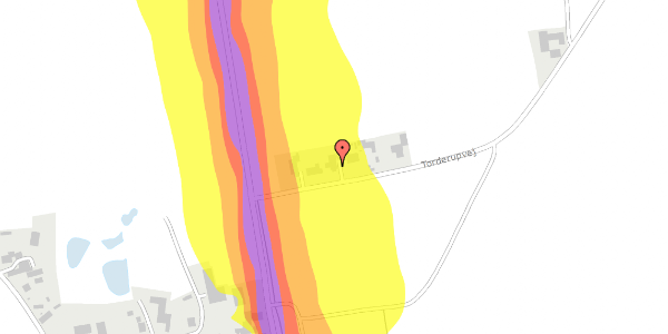 Trafikstøjkort på Torderupvej 58, 9260 Gistrup