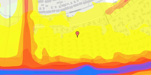 Trafikstøjkort på Tornhøjparken 54, 9220 Aalborg Øst