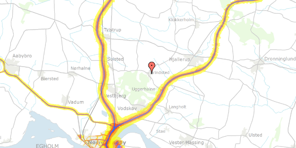 Trafikstøjkort på Uggerhalnevej 7, 9310 Vodskov