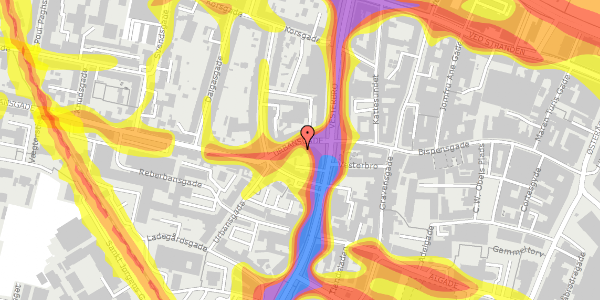 Trafikstøjkort på Urbansgade 21, 5. 7, 9000 Aalborg