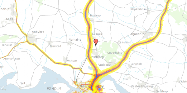 Trafikstøjkort på Vang Mark 64, 9380 Vestbjerg