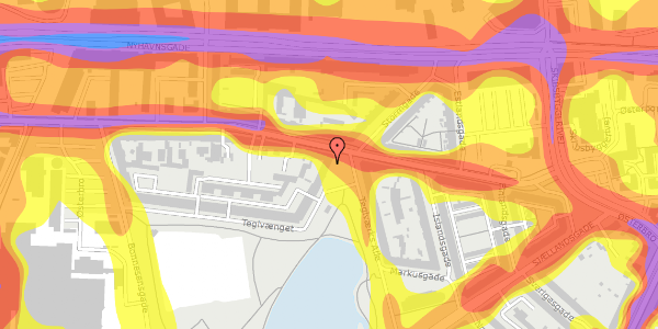 Trafikstøjkort på Vangs Alle 2, 2. th, 9000 Aalborg