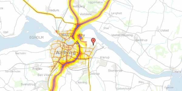 Trafikstøjkort på Ved Dammen 13, 9220 Aalborg Øst