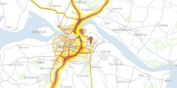 Trafikstøjkort på Vedstedvej 43, 9220 Aalborg Øst