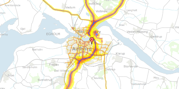 Trafikstøjkort på Vejgård Bymidte 81, 9000 Aalborg