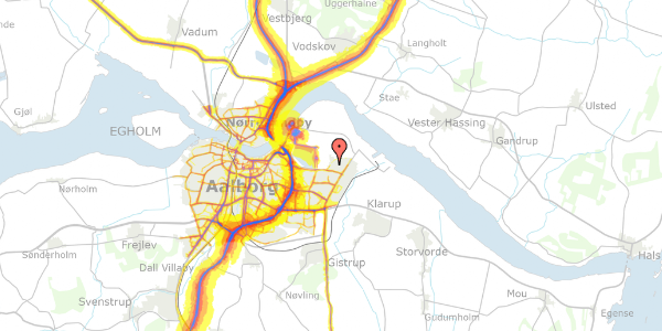 Trafikstøjkort på Vejrholm 24, 9220 Aalborg Øst