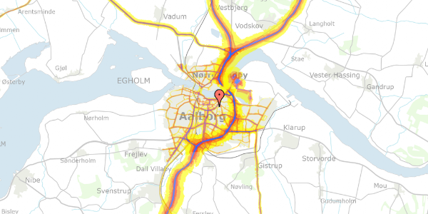 Trafikstøjkort på Vendsysselgade 22, 2. th, 9000 Aalborg