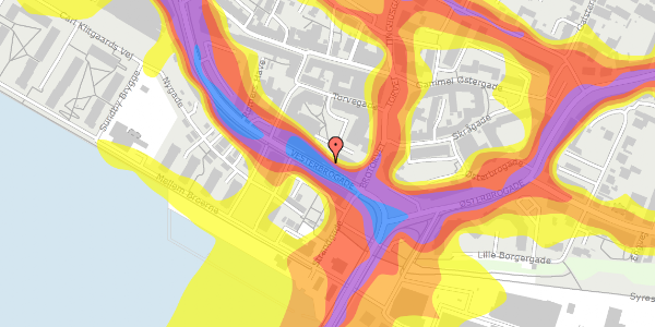 Trafikstøjkort på Vesterbrogade 3, 4. tv, 9400 Nørresundby