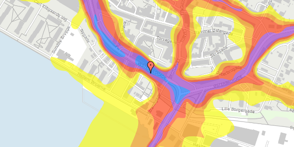 Trafikstøjkort på Vesterbrogade 4A, 1. th, 9400 Nørresundby