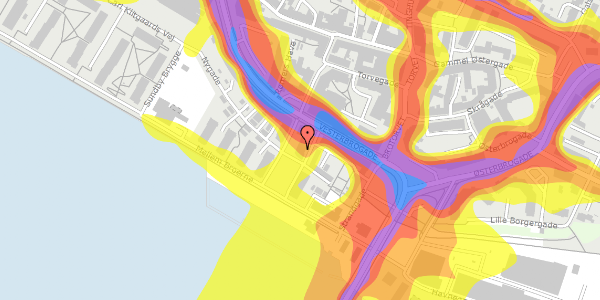 Trafikstøjkort på Vesterbrogade 6B, 3. tv, 9400 Nørresundby