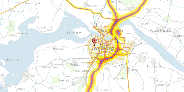 Trafikstøjkort på Vester Vænge Alle 25, 9000 Aalborg