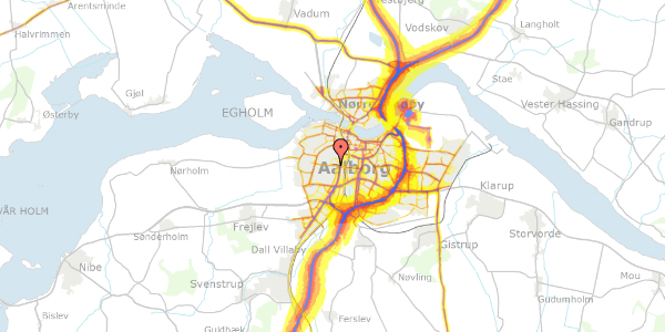 Trafikstøjkort på Vestre Alle 55, 9000 Aalborg