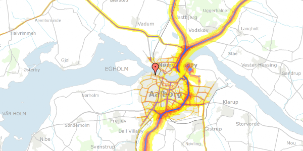 Trafikstøjkort på Vestre Fjordvej 44, 3. th, 9000 Aalborg