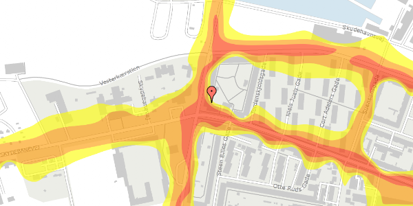 Trafikstøjkort på Vestre Fjordvej 52, 1. tv, 9000 Aalborg