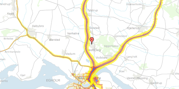 Trafikstøjkort på Vindfløjen 44, 9380 Vestbjerg