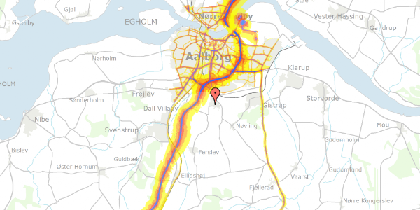 Trafikstøjkort på Vissehøj 4, 9210 Aalborg SØ