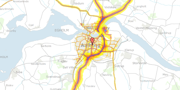 Trafikstøjkort på Væverensvej 4, 9000 Aalborg