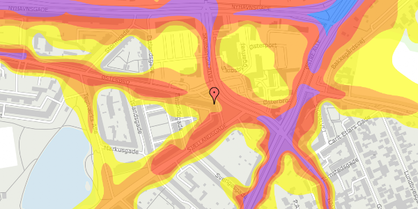 Trafikstøjkort på Østerbro 104, 2. th, 9000 Aalborg