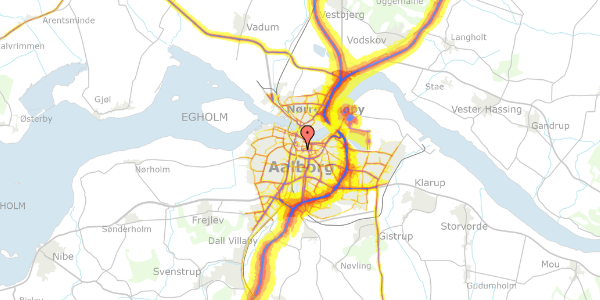 Trafikstøjkort på Ågade 25, 4. tv, 9000 Aalborg