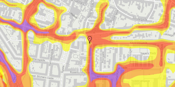 Trafikstøjkort på Ågades Passage 22, kl. , 9000 Aalborg