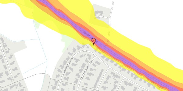 Trafikstøjkort på Dronningholmvej 54, 9600 Aars