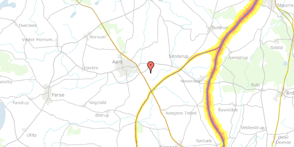 Trafikstøjkort på Ndr Borremosevej 10, 9600 Aars