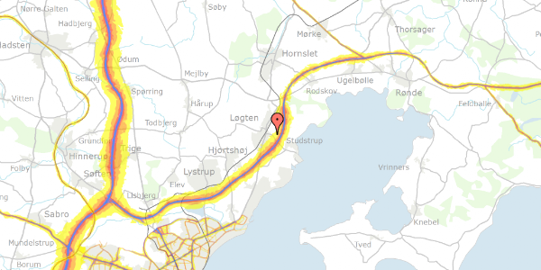 Trafikstøjkort på Lauritshøj 82, 8541 Skødstrup